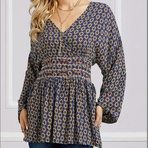 Suzanne Betro embroidered Empire waist tunic